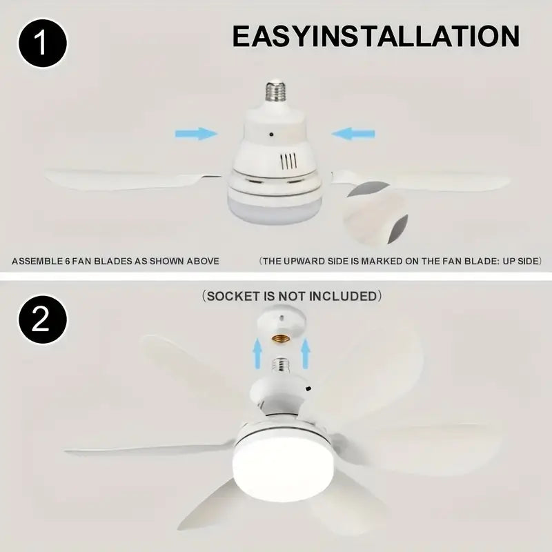LED flower fan light Socket Ceiling Fan – Smart Home Lighting & Cooling Solution