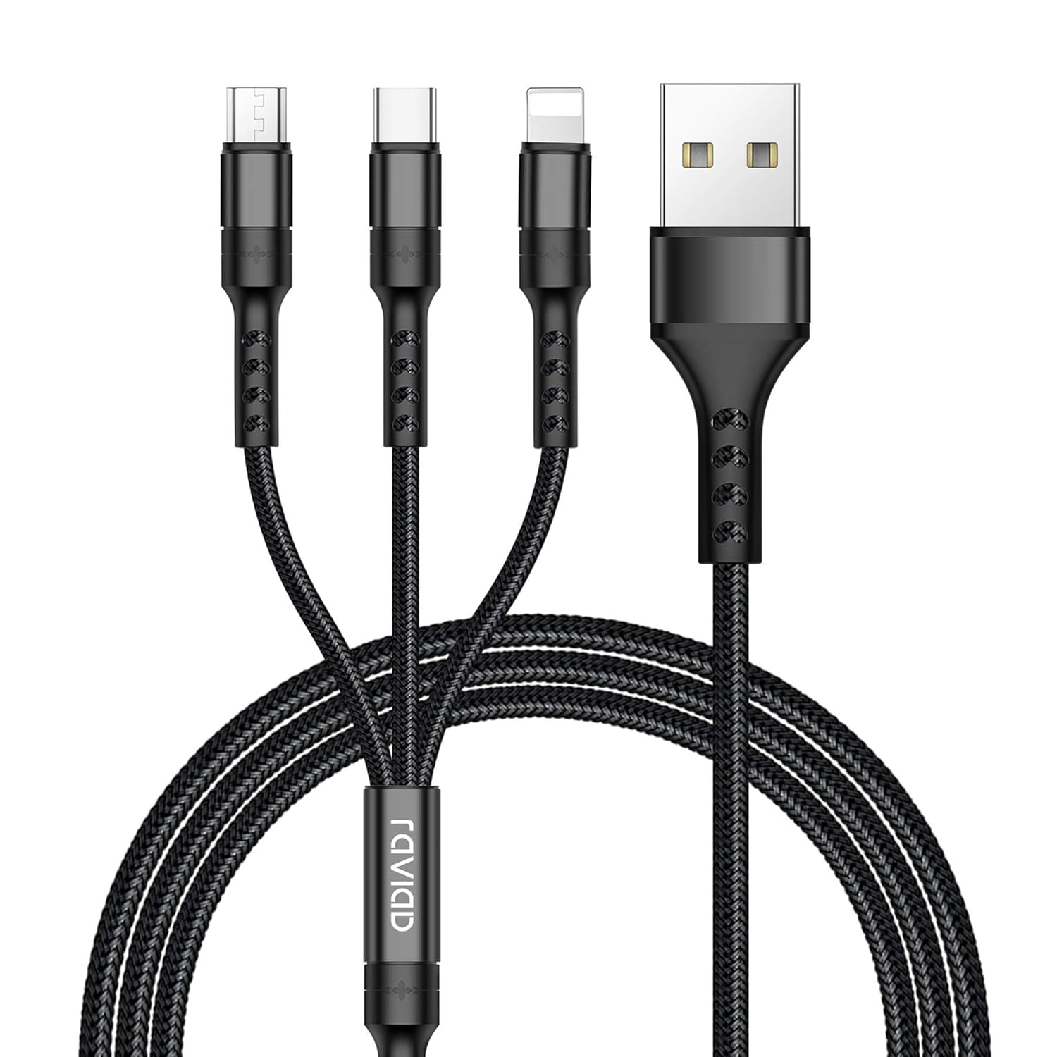 GADz Essentials 3-in-1 Charging Cable (1.2m) – Lightning, Micro USB & Type-C Fast Charging Cable