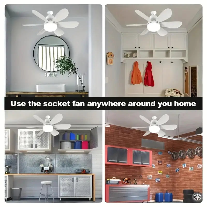 LED flower fan light Socket Ceiling Fan – Smart Home Lighting & Cooling Solution