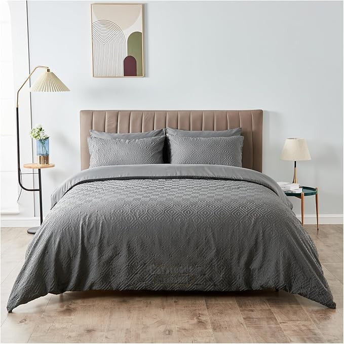 GC GAVENO CAVAILIA 3Pcs Soft Microfiber White Polka Dots Bedding Set - Super King Duvet Cover with Pillow Cases