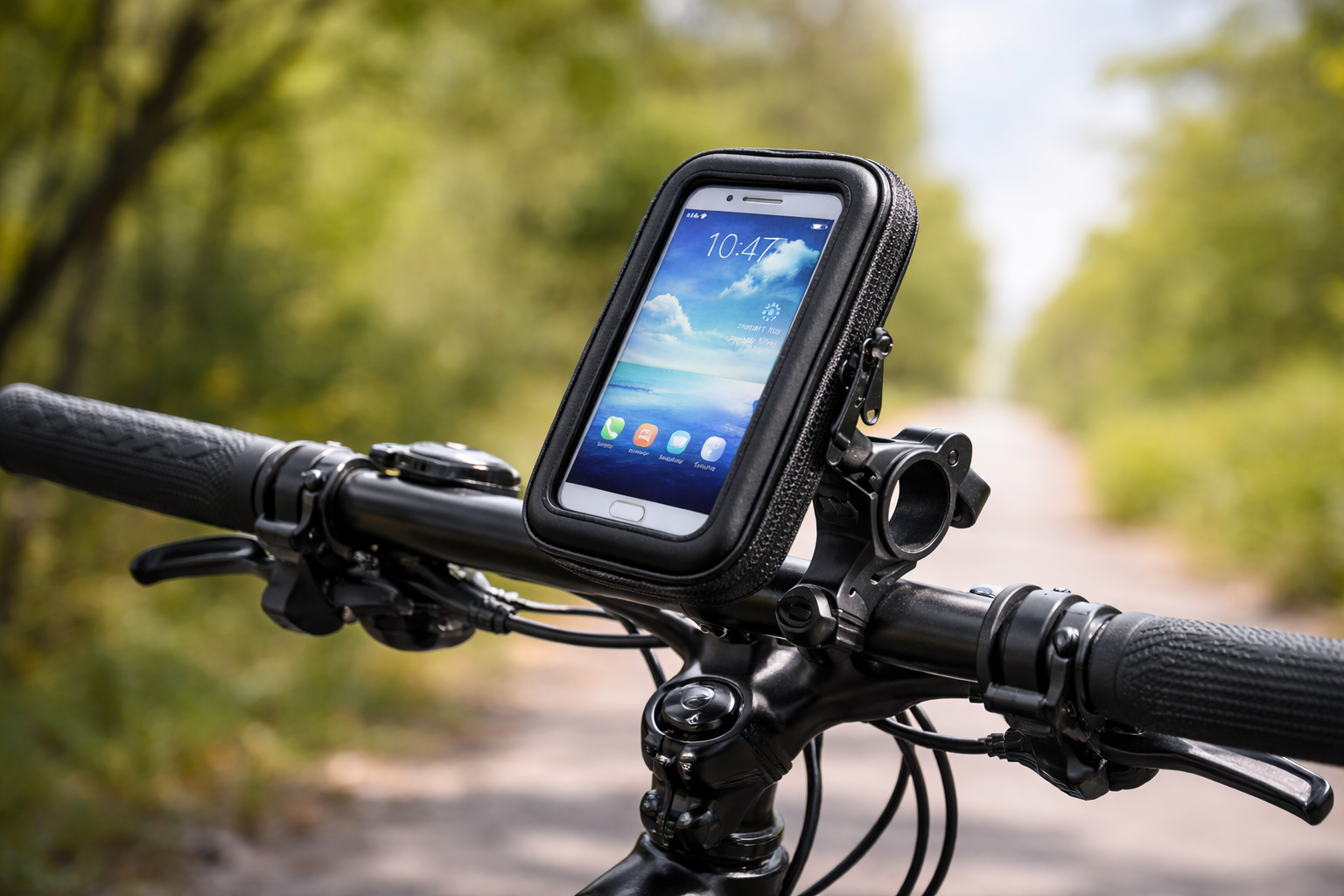 Weather Resistant Bike Phone Mount – 360° Rotating Smartphone Holder for Bicycle Handlebars