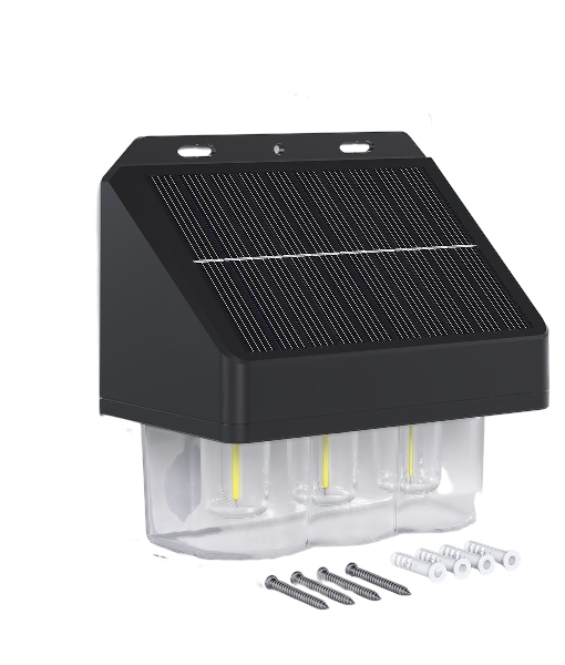 Pack High-Efficiency Solar Wall Lights, 3 LED Bulb – Waterproof Outdoor Fence & Garden Lighting