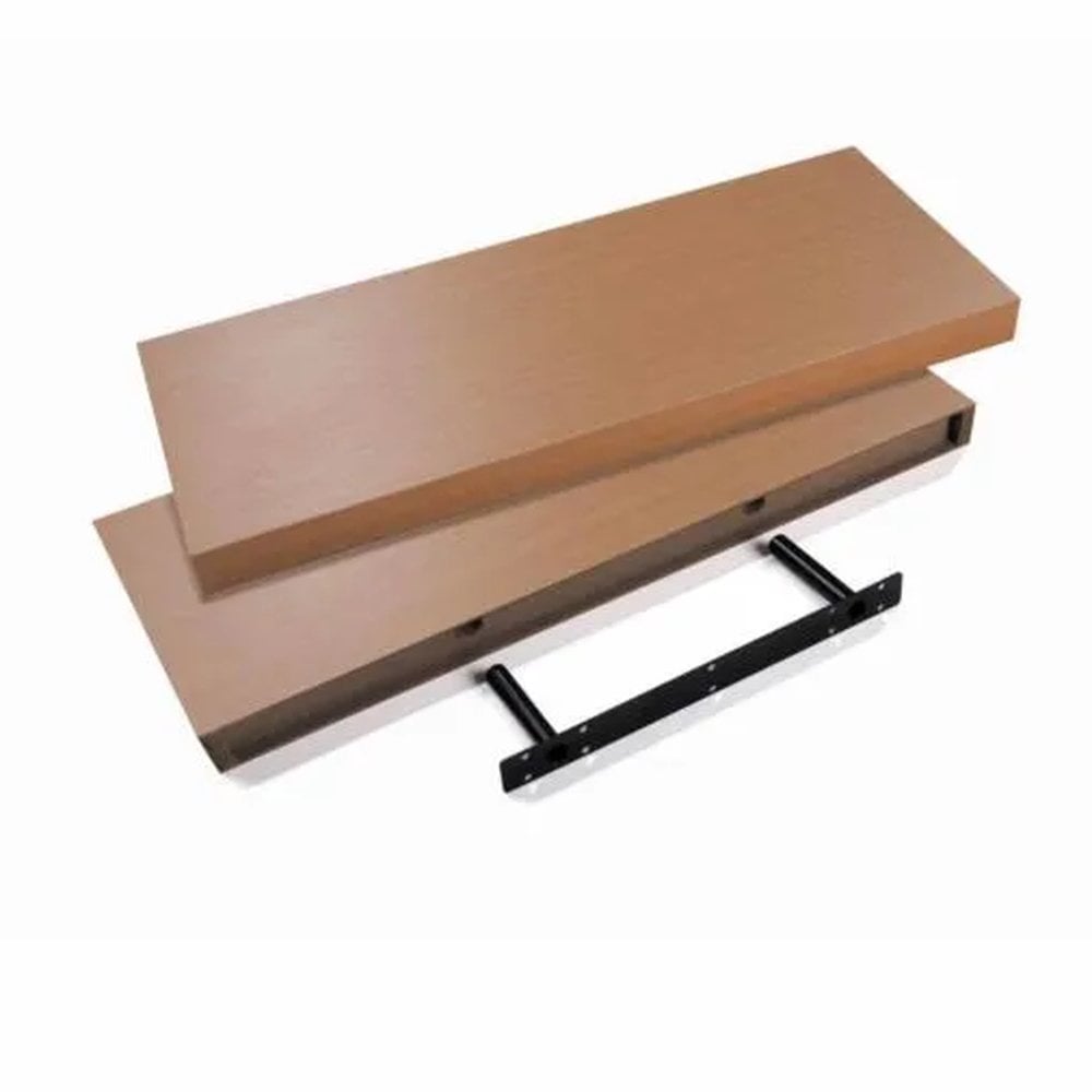 Greenhurst 60cm Floating Shelves (Pack of 2) – Wall Mounted MDF Shelves, Oak Finish - 4622