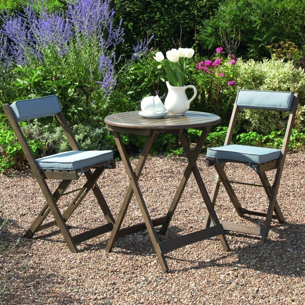 Greenhurst Raffles Bistro Set With Cushions - Chestnut - 4252