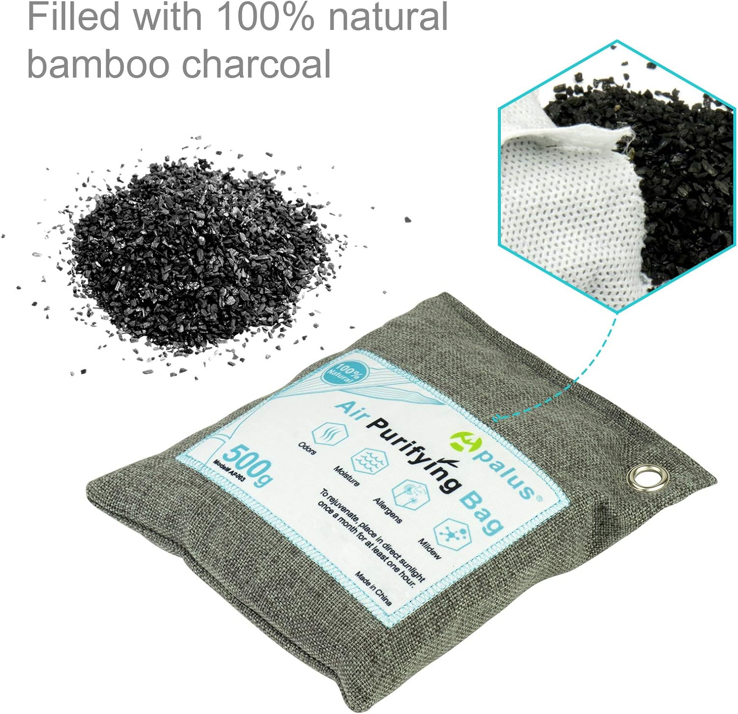 Natural Bamboo Charcoal Air Purifying Bag – 500g