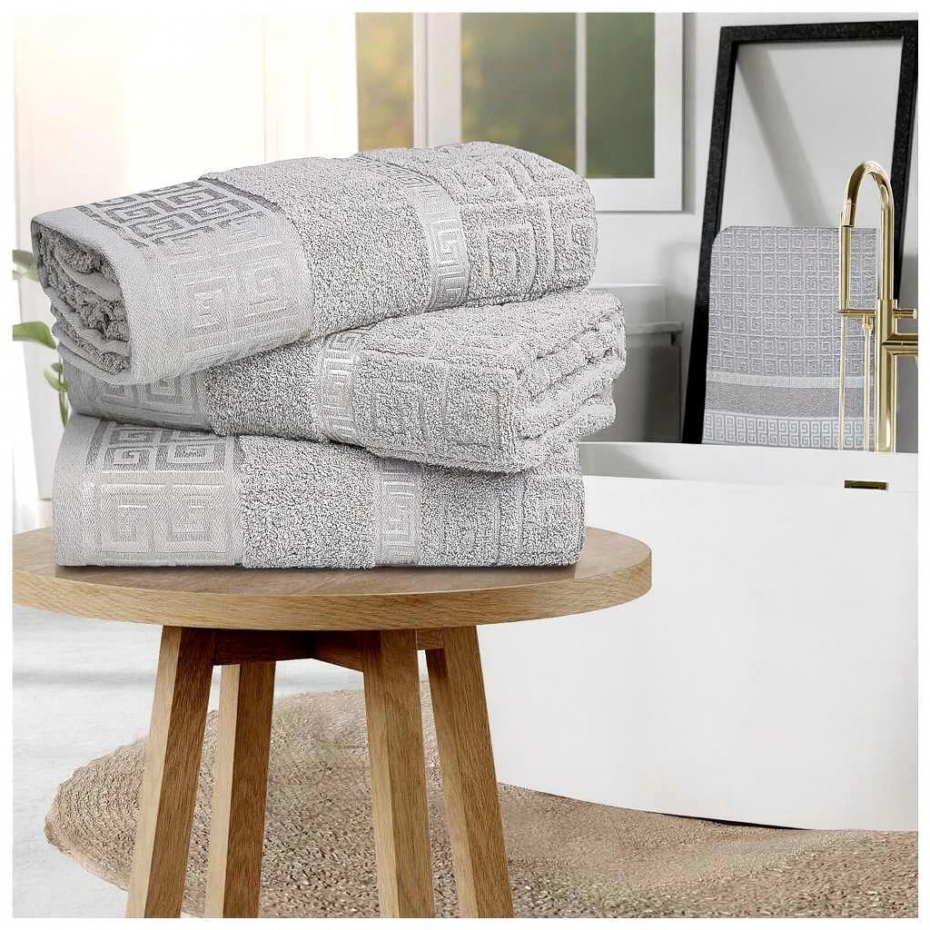 Pack of 3 Snoozeville Odello Cotton Bath Sheet – 90 × 150cm