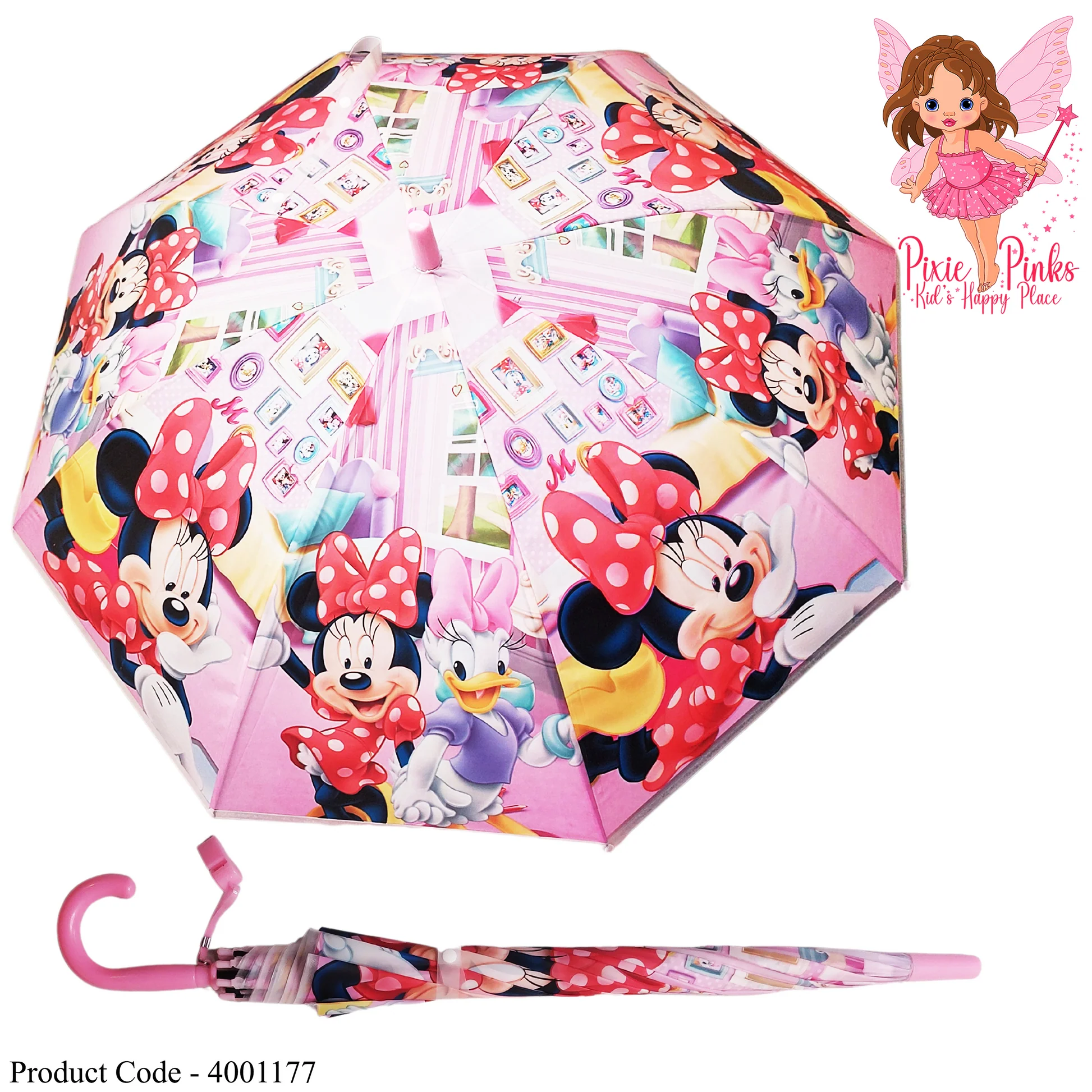 Kids Character Umbrella – Assorted Designs (Barbie, Spiderman, Paw Patrol & More)