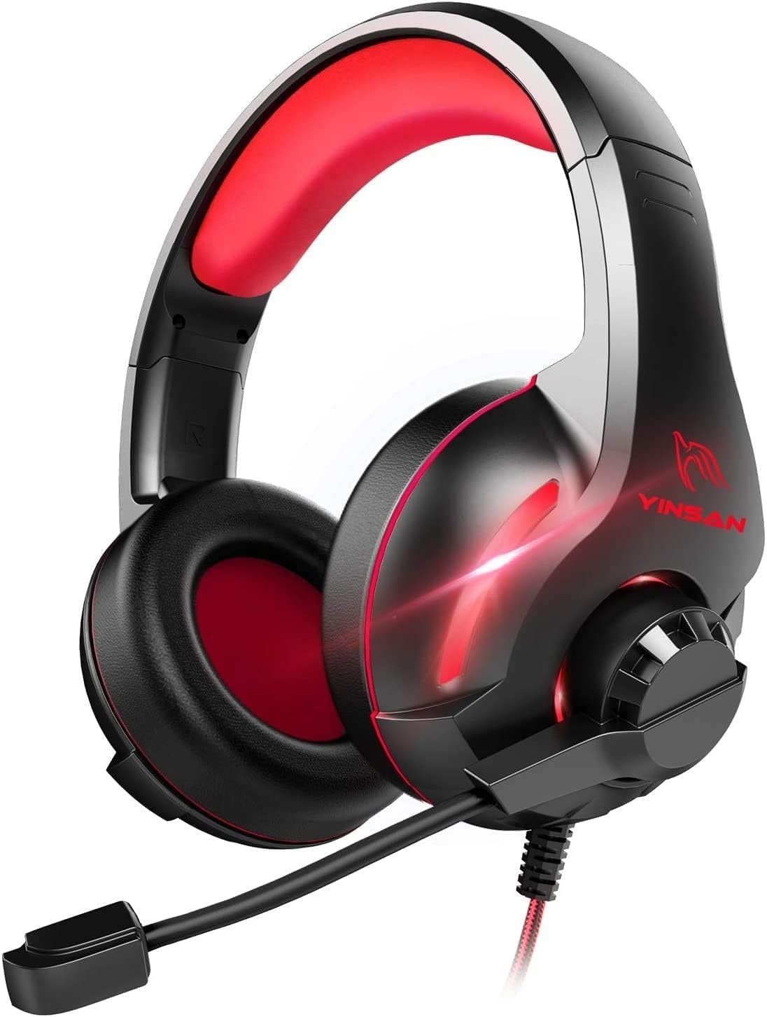 YINSAN TM-7 aming Headset with Microphone – Stereo Wired Gamer Headphones for PS5, PS4, Xbox One, Nintendo Switch & PC