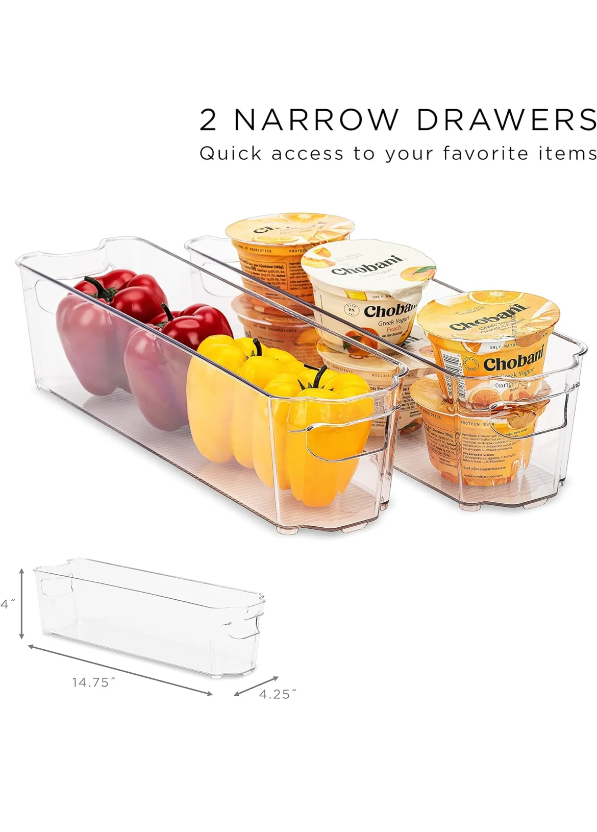 7-Piece Fridge Organizer Set – Clear Storage Bins with Drawers, Egg Holder & Can Dispenser