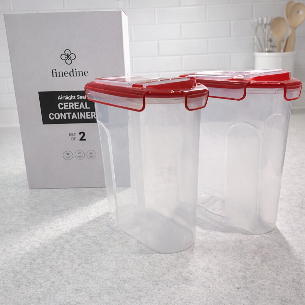 Finedine Airtight Cereal Containers Set of 2 – BPA-Free Kitchen Storage Containers