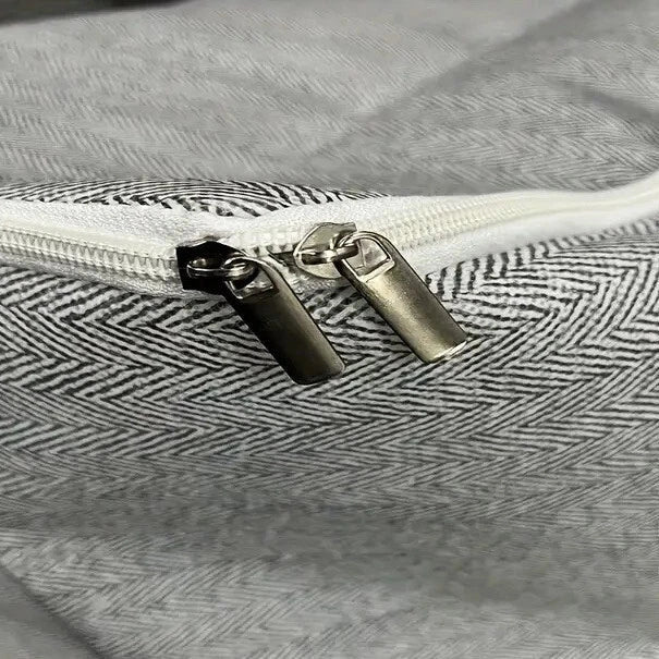 Large Fabric Storage Bag with Zipper β Foldable Clothes Organizer, Blanket & Bedding Storage Box, Grey