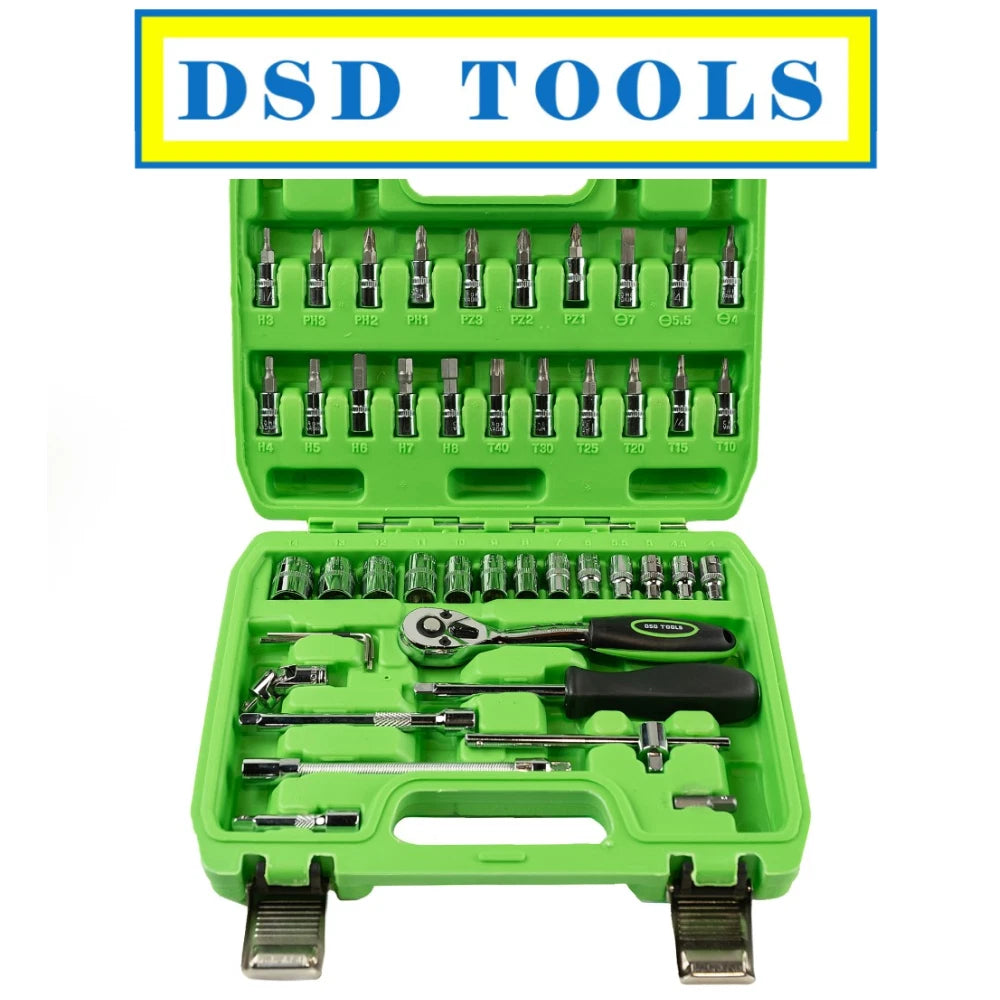 DSD TOOLS 46 Piece 1/4" DR Metric Socket & Bit Set DS1036