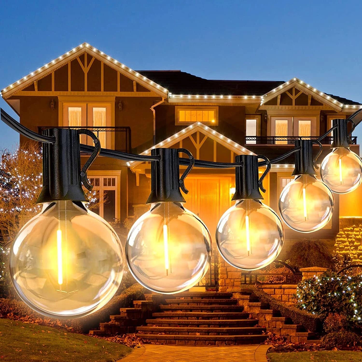 G40 Warm White LED String Lights – Perfect Outdoor & Indoor Decoration