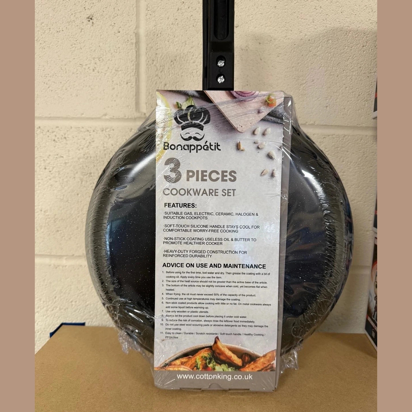 Bonappetit Fry Pan Set 3 Pieces - Brand New