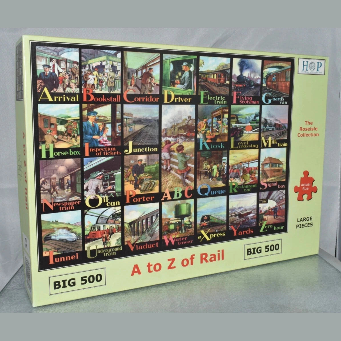 HOP The Roseisle Collection – A to Z of Rail Jigsaw Puzzle (BIG 500 Pieces)