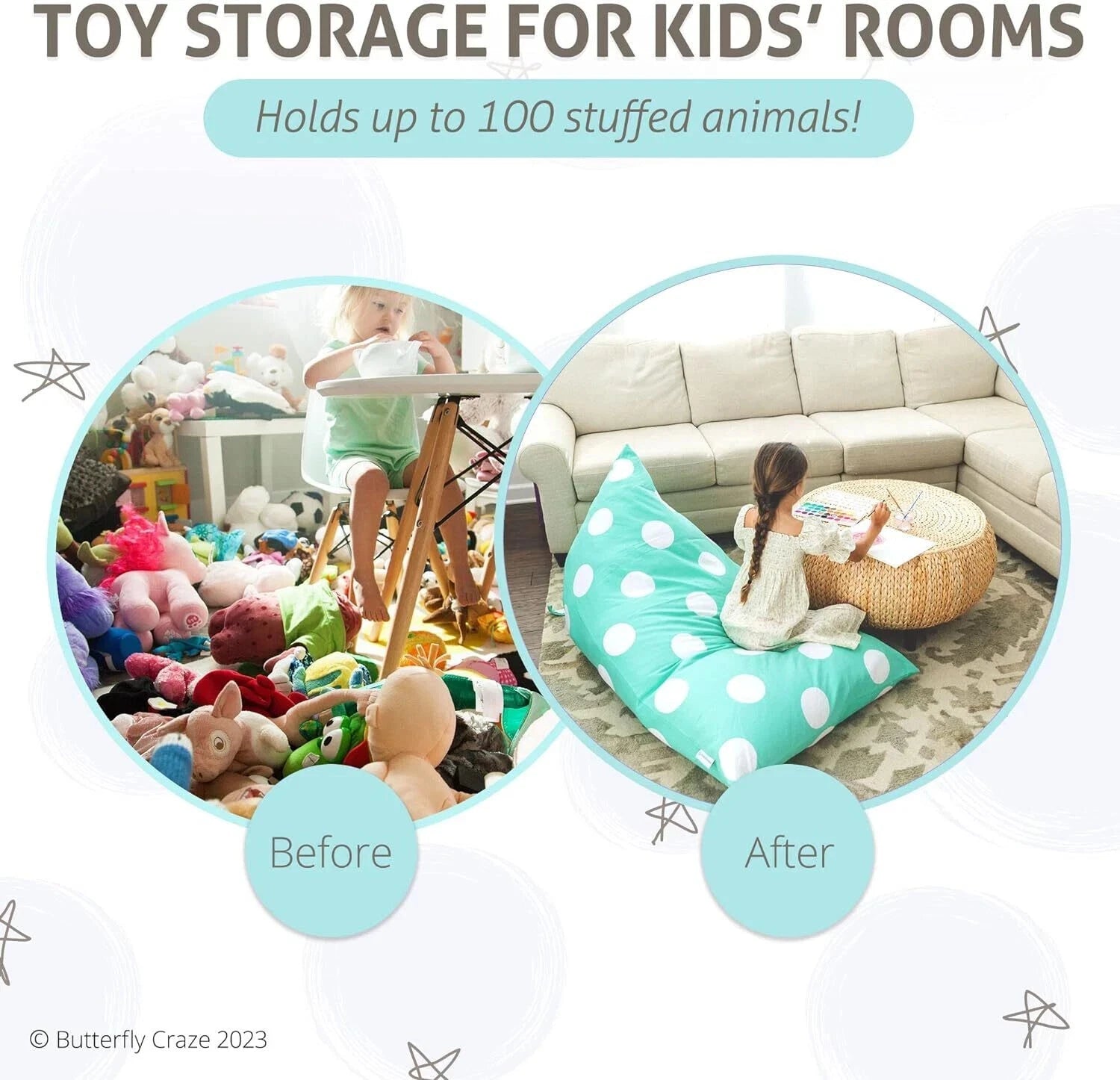 Bulk Deal: Bean Bag Cover with Storage Function – 12 Pieces per Box (Cotton, Large Size, Assorted Colours)