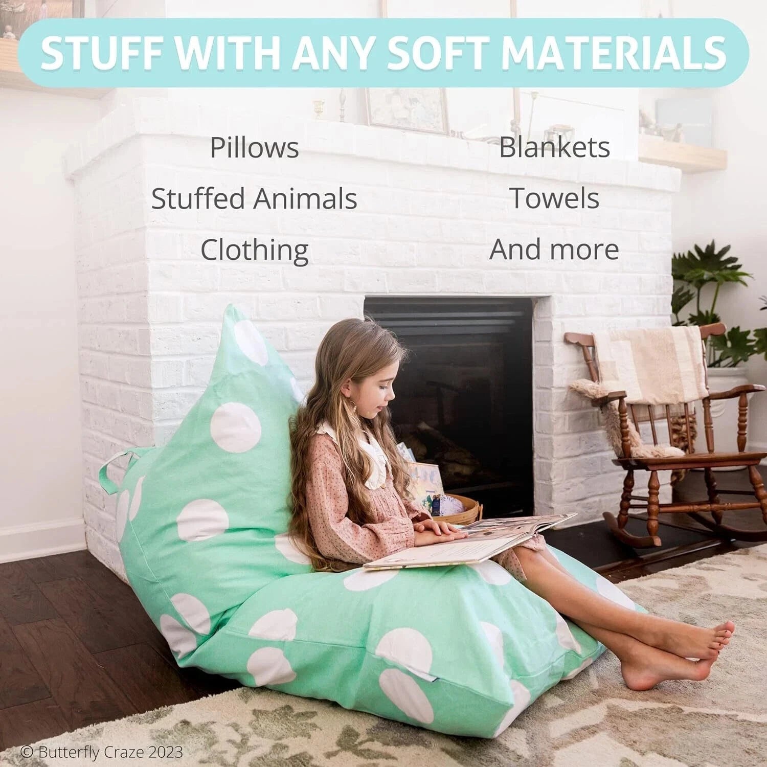 Bulk Deal: Bean Bag Cover with Storage Function – 12 Pieces per Box (Cotton, Large Size, Assorted Colours)