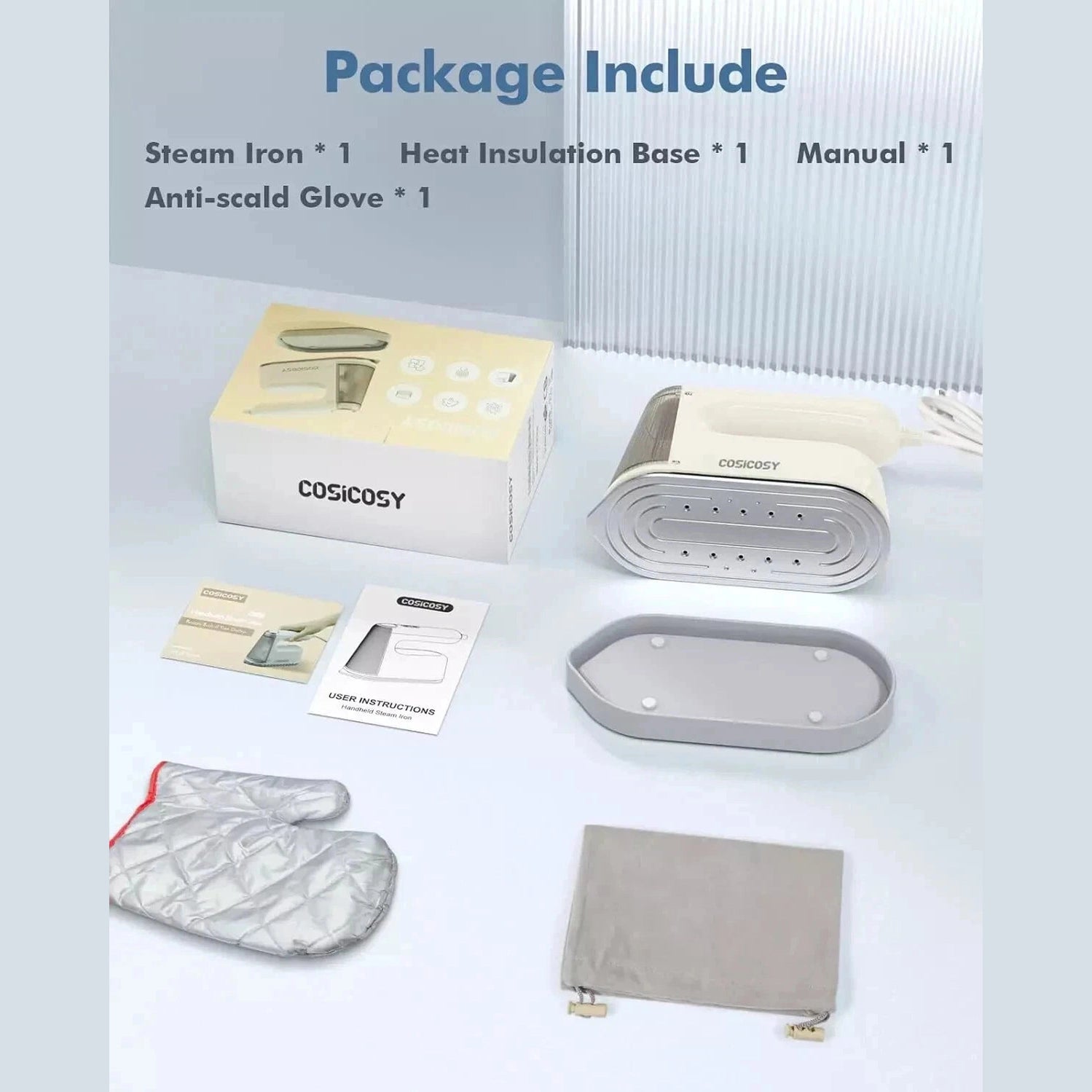 Steam Iron, Cosicosy 2-In-1 Handheld Clothes Steamer 1200W Portable Garment