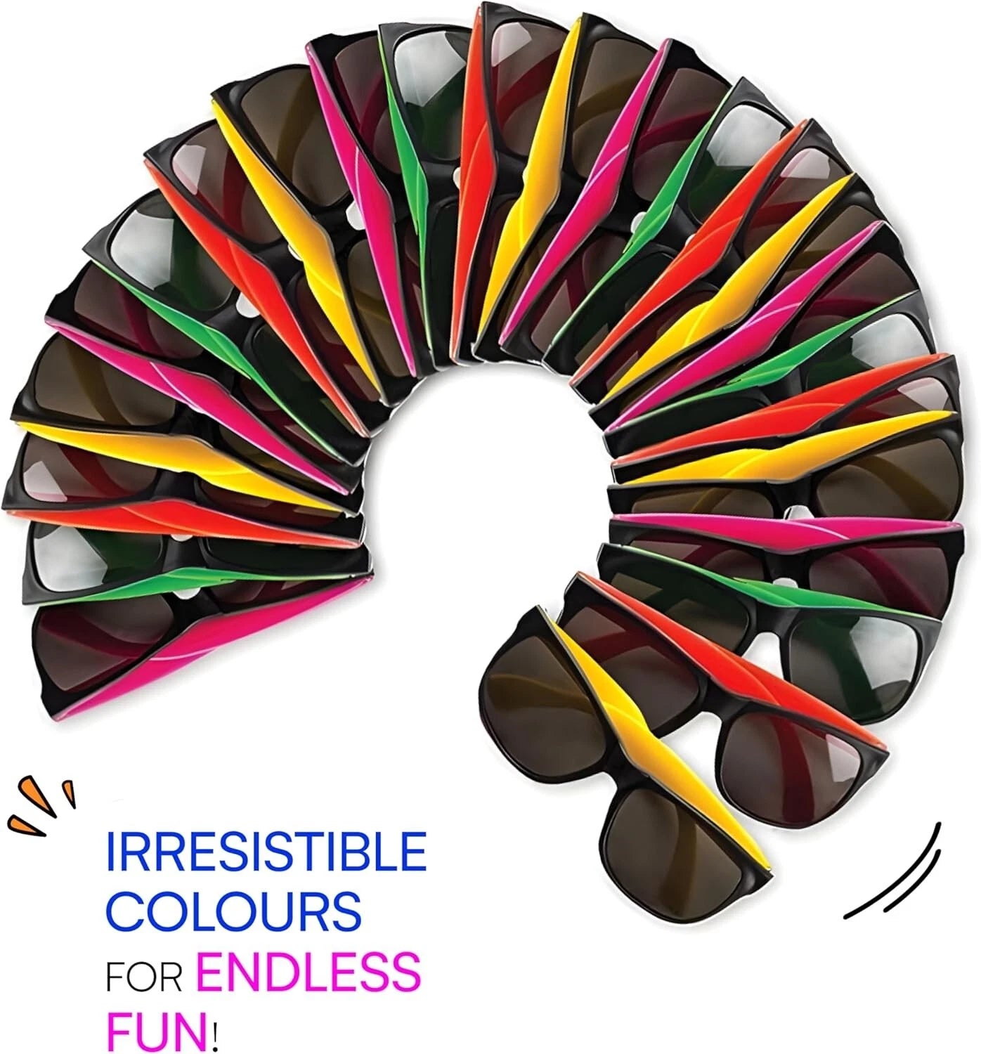 Bulk Deal: Neon Kids Sunglasses with UV Protection – 300 Pieces per Carton for £150 (30 per Box, Assorted Colours)