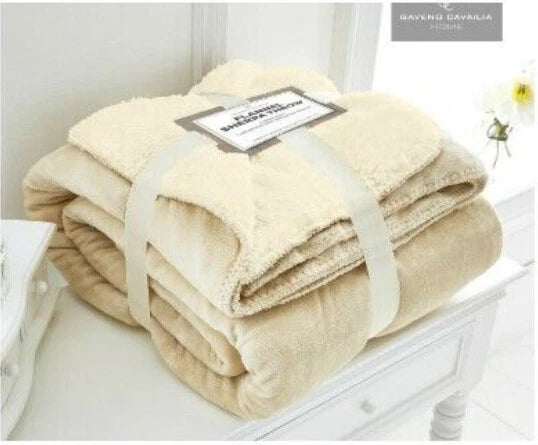 Gaveno Cavailia Flannel Sherpa Throw – Blush – 200 × 240 cm 150-200