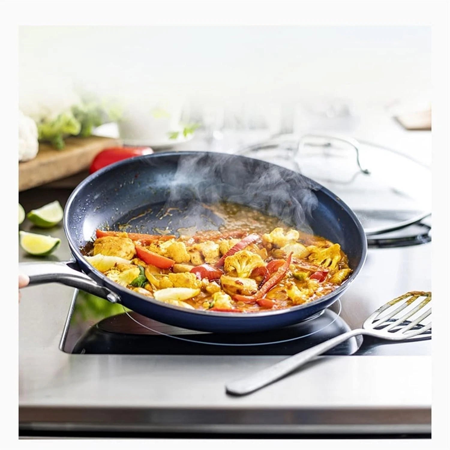 Blue Diamond 3(7) Piece Enhance Ceramic Non-Stick Cookware Set – Aluminium, Glass Lids, Oven Safe