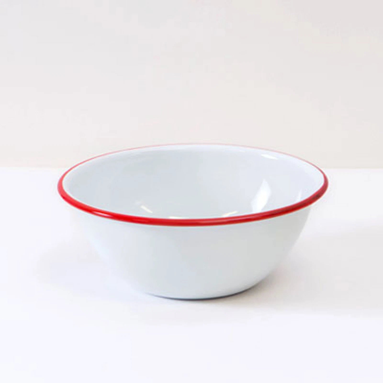High Street Crow Canyon Enamelware Serving Bowl - Vintage Style Bowls with Orange Rim