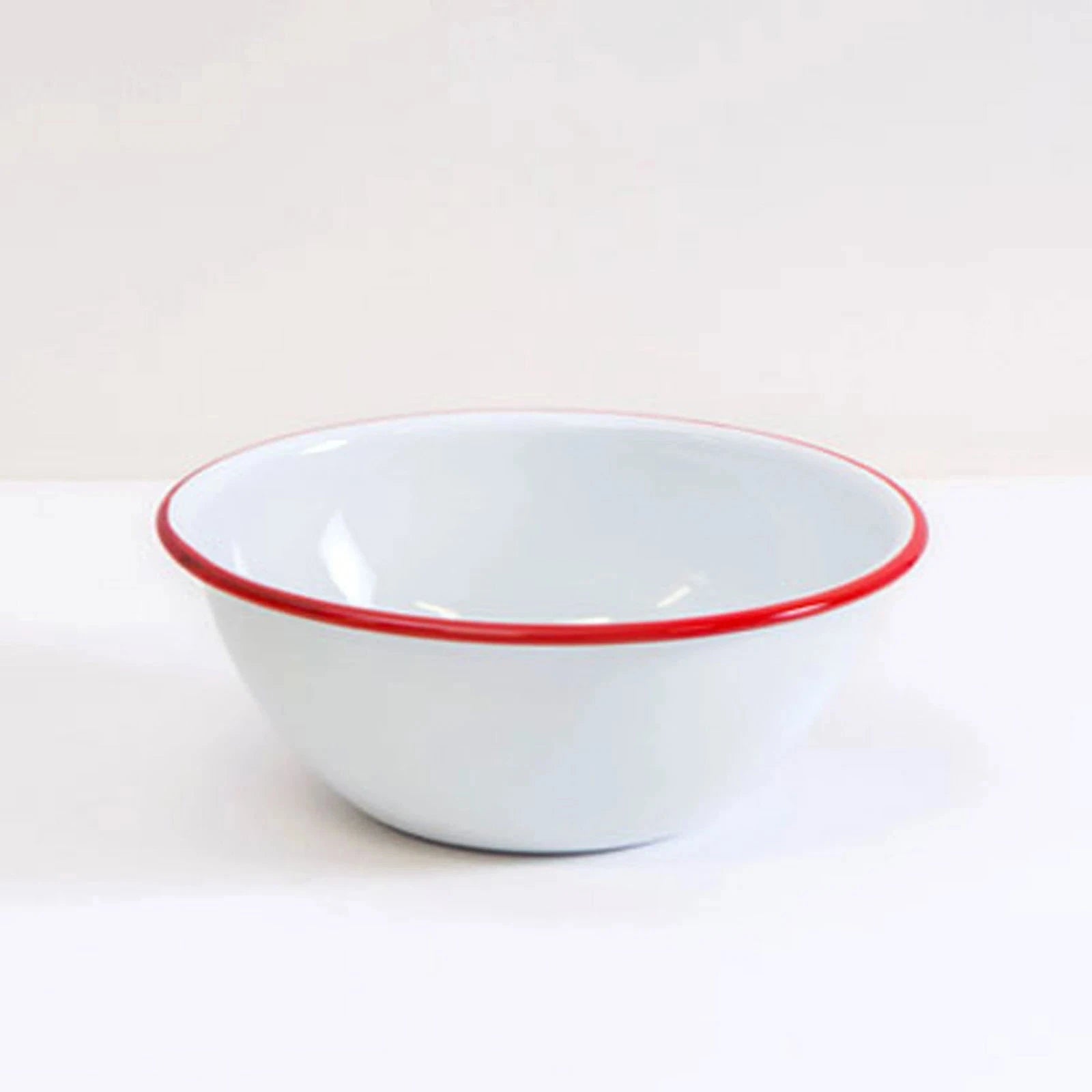 HIGH ST BRAND - Crow Canyon Enamelware Serving Bowl - Vintage Style Bowls with Orange Rim