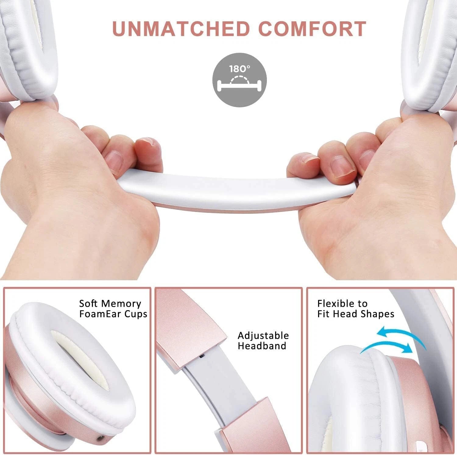 Zihnic Bluetooth Wireless Headphones – Over-Ear, Foldable, Micro SD/TF, FM & Built-In Mic Product Description (Bullet-Point Style):