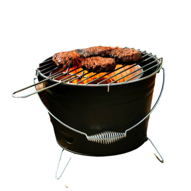 VIDA KY1902B Barbeque Charcoal Bucket with Grill - Black