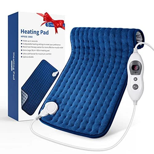 Electric Heating Pad for Pain Relief – Fast Heating Flannel Heat Pad with 6 Levels (30 × 60 cm)