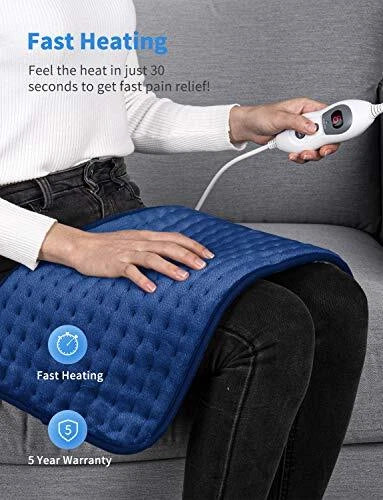 Electric Heating Pad for Pain Relief – Fast Heating Flannel Heat Pad with 6 Levels (30 × 60 cm)