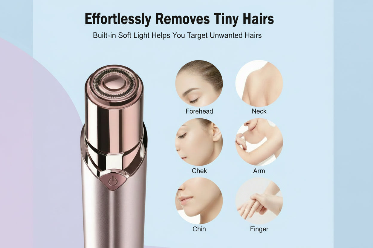SEIHAI Rechargeable Facial Hair Remover – Electric Face & Body Hair Trimmer with Replacement Heads