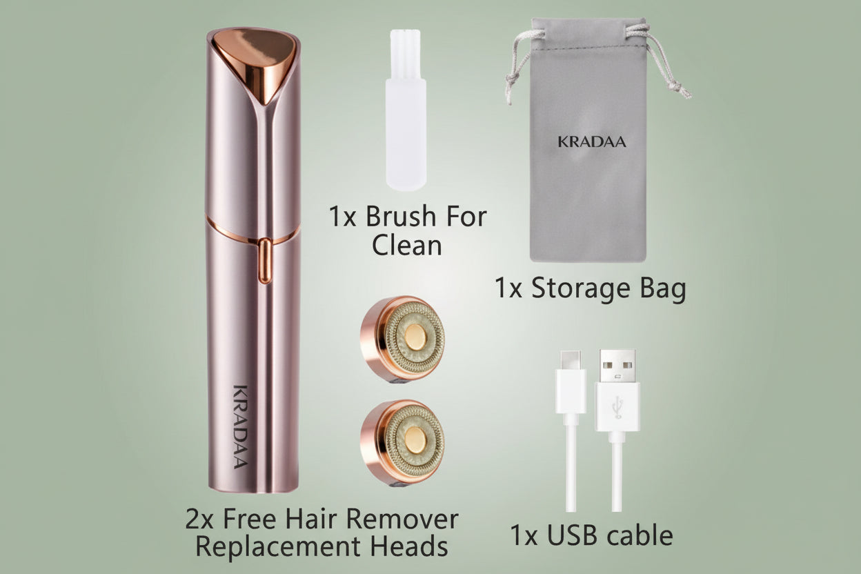 SEIHAI Rechargeable Facial Hair Remover – Electric Face & Body Hair Trimmer with Replacement Heads