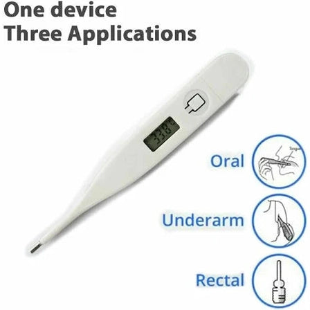 Digital Thermometer with Beeper – 3-in-1 Oral, Underarm & Rectal Use