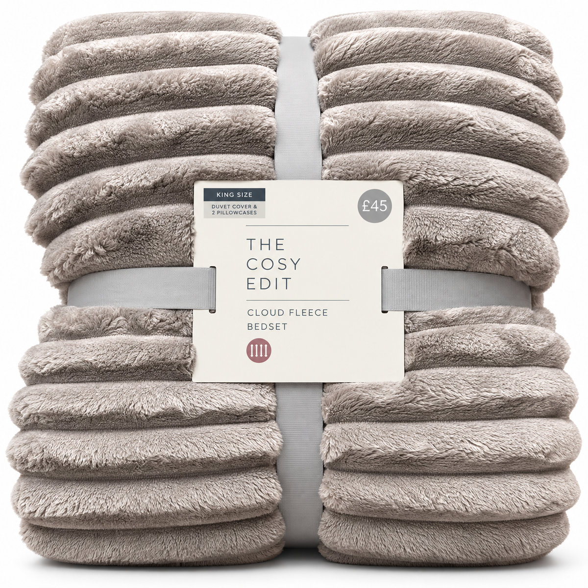 High St Premium Cloud Fleece Bedset – King Size – Grey