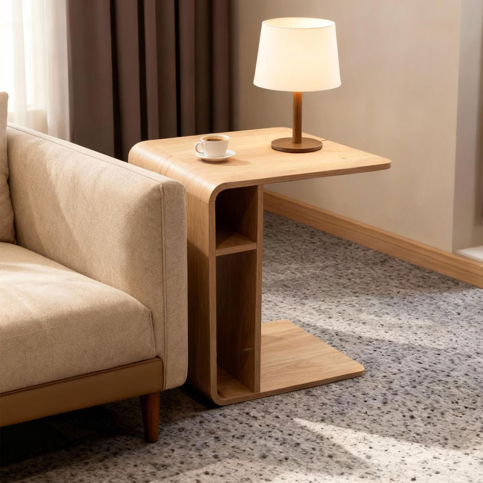 Greenhurst Reversible Coffee Table with Adjustable Shelf – Multi-Use Side Table (Oak Finish) - 4499