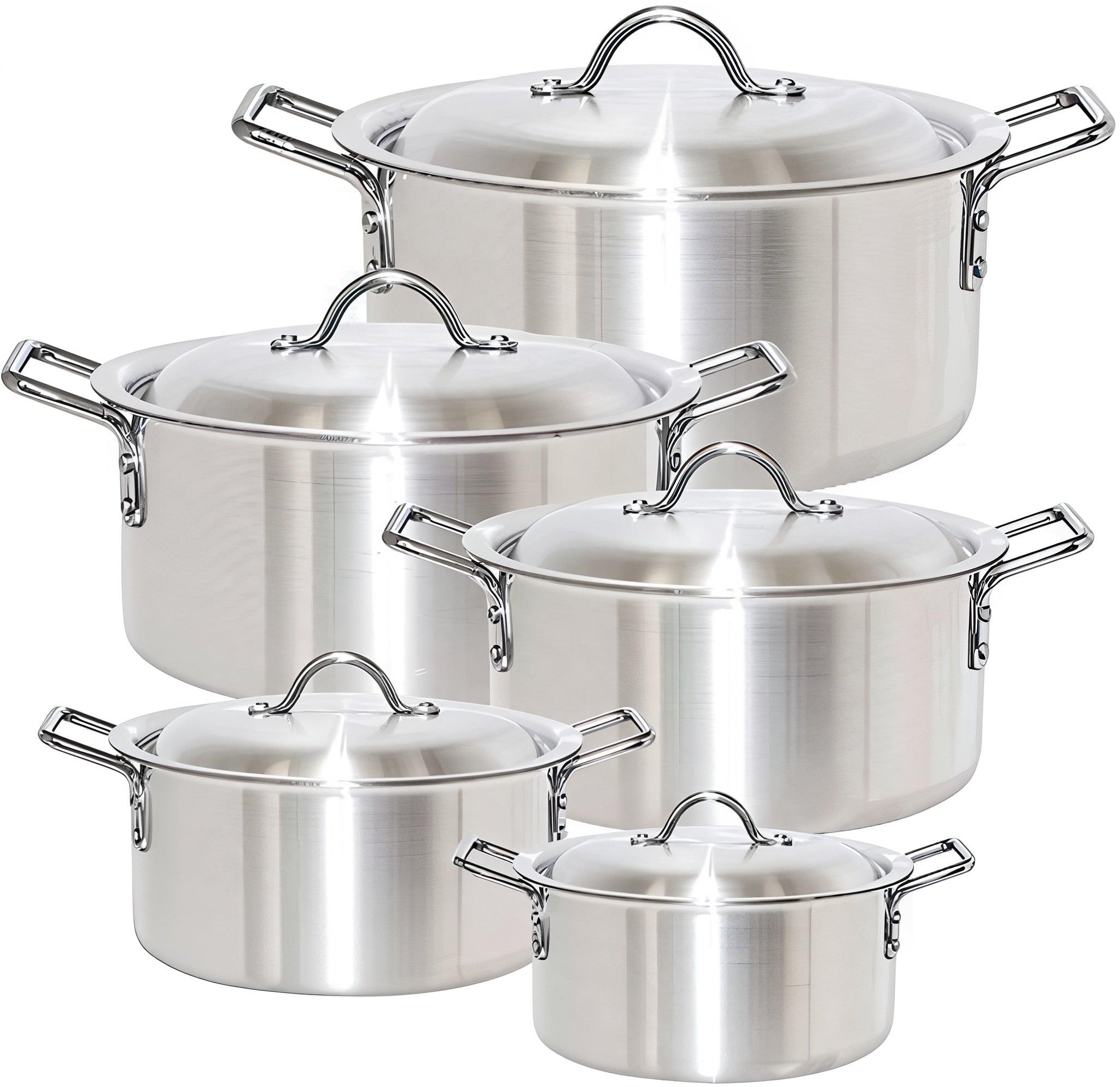 10-Piece Aluminium Cookware Set – Non-Stick Pots & Pans for All Hobs