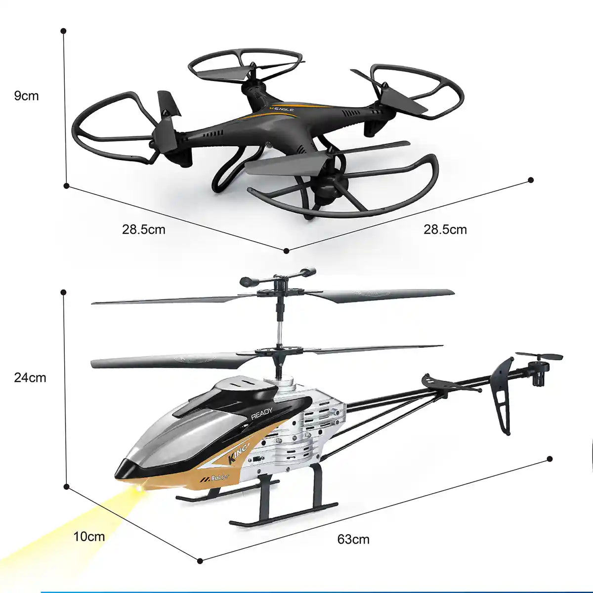 2-in-1 Remote Control Drone & Helicopter Set – Dual Flight Fun for Kids