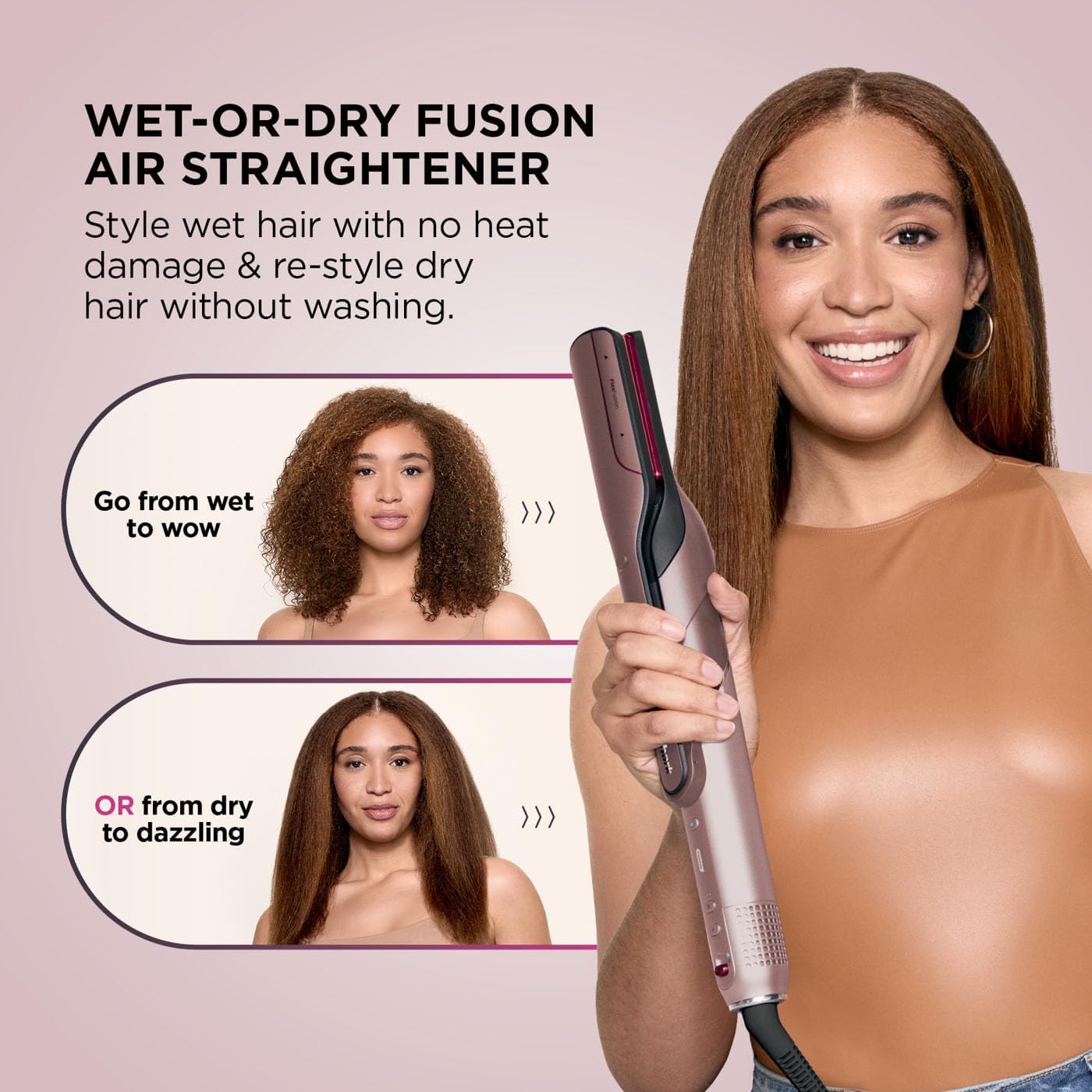 Shark FlexFusion 5-in-1 Air Styler & Dryer with Ceramic Straightener and Case – HD652SUK