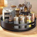 Lazy Susan – 25.4 cm Black Metal Steel Revolving Shelf, Kitchen Cupboard Organizer & Storage Solution