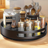 Lazy Susan – 25.4 cm Black Metal Steel Revolving Shelf, Kitchen Cupboard Organizer & Storage Solution