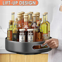 Lazy Susan – 25.4 cm Black Metal Steel Revolving Shelf, Kitchen Cupboard Organizer & Storage Solution