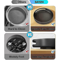 Lazy Susan – 25.4 cm Black Metal Steel Revolving Shelf, Kitchen Cupboard Organizer & Storage Solution