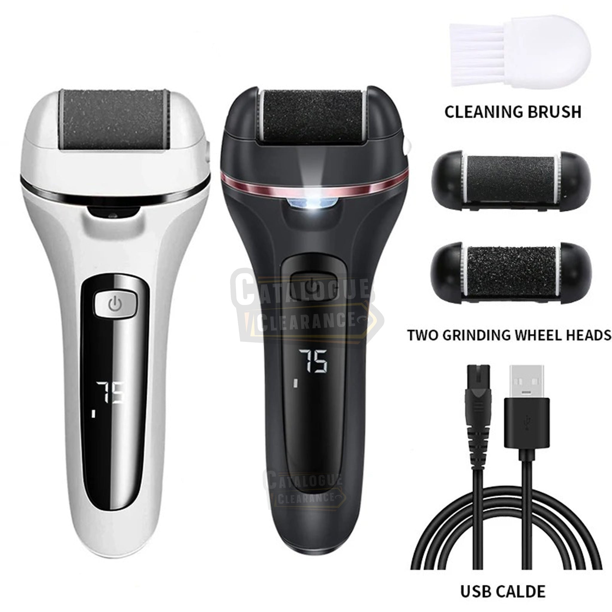 Electric Callus Remover – Rechargeable Foot Scrubber, 3 Rollers for Hard, Dry Skin