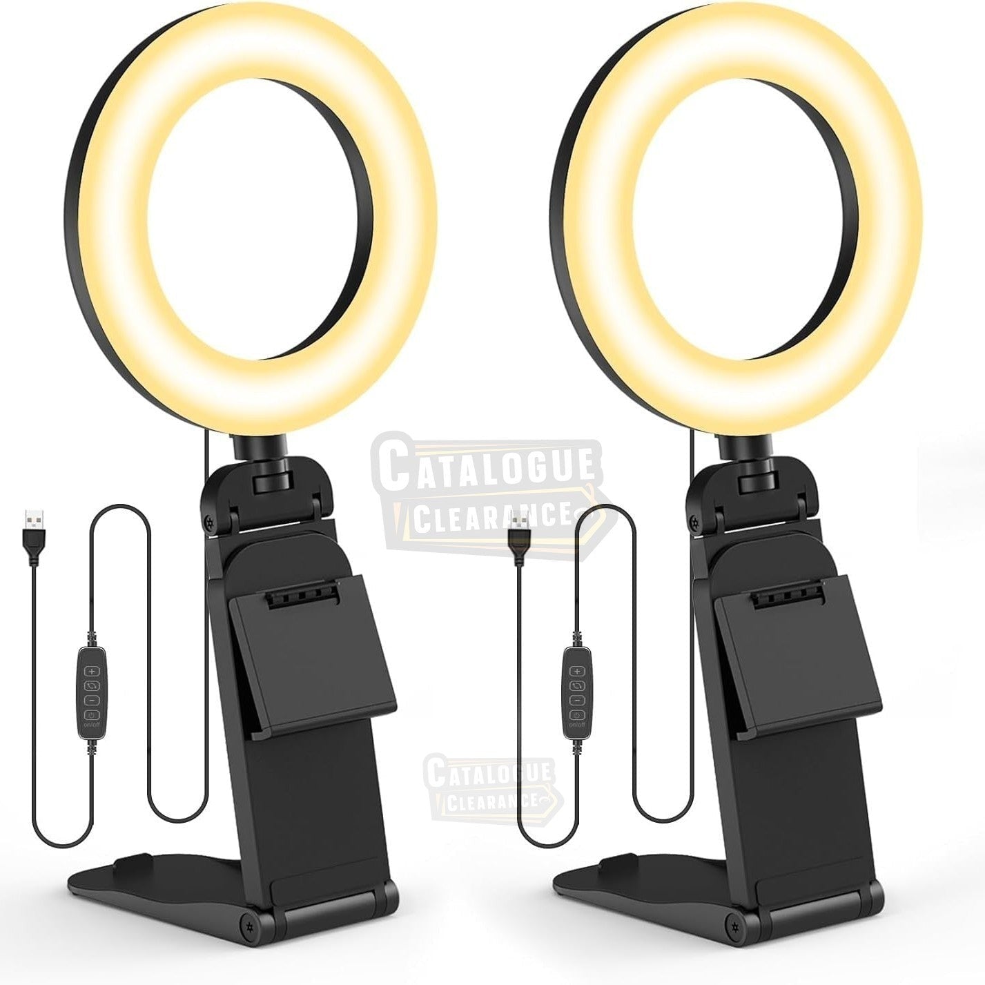 Evershop 5" Selfie Ring Light with Stand & Phone Holder, 2 Pack for Video Calls