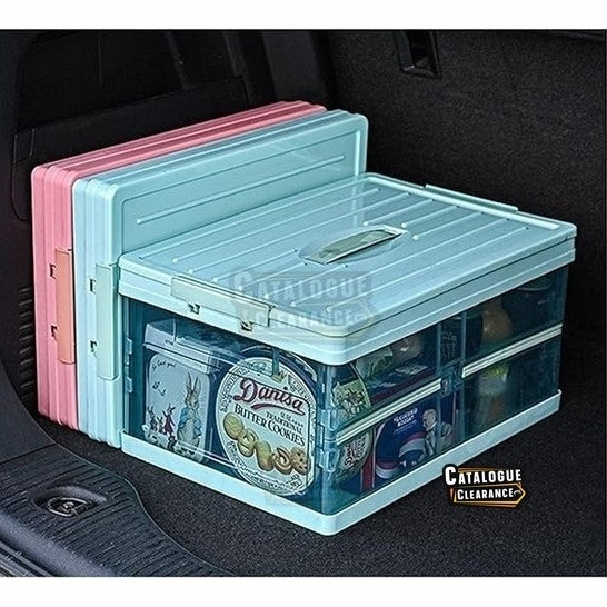 2 Storage Box Combination, Folding Storage Box with lid, Transparent Storage Box
