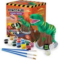 Paint Your Own Dinosaur Money Bank, Awesome Craft Kit with 13 Paint Colors
