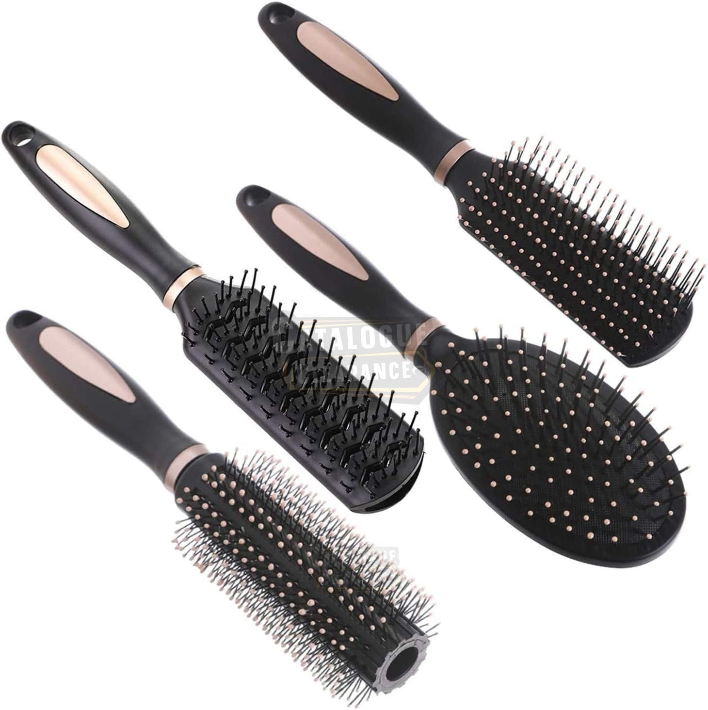 4-Piece Hair Brush Set – Anti-Static Oval, Round, Vent, & Paddle Brushes for Detangling, Shine & Scalp Massage