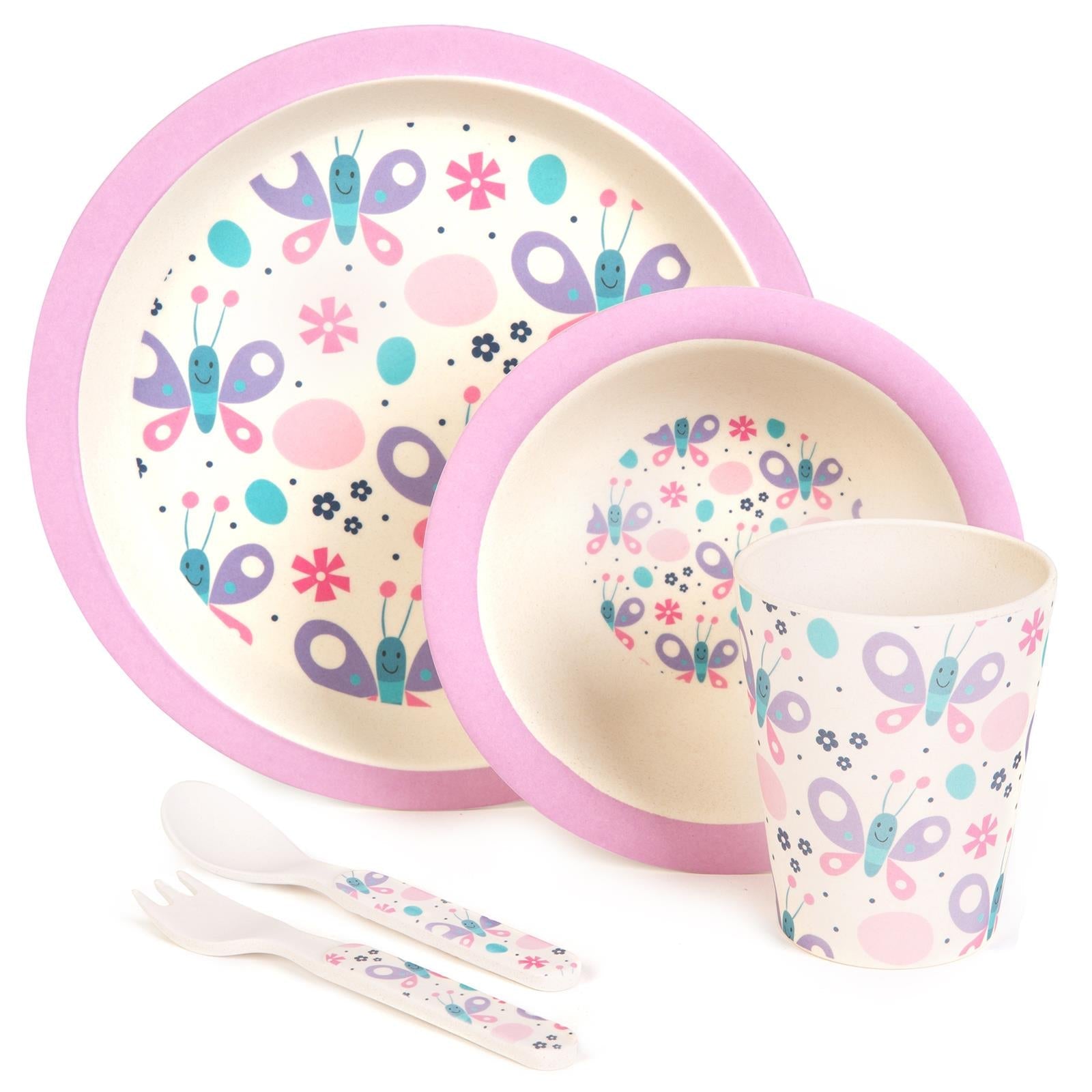 Boppi Toddler Bamboo Fibre Dinner Picnic Set 5-Piece Tableware