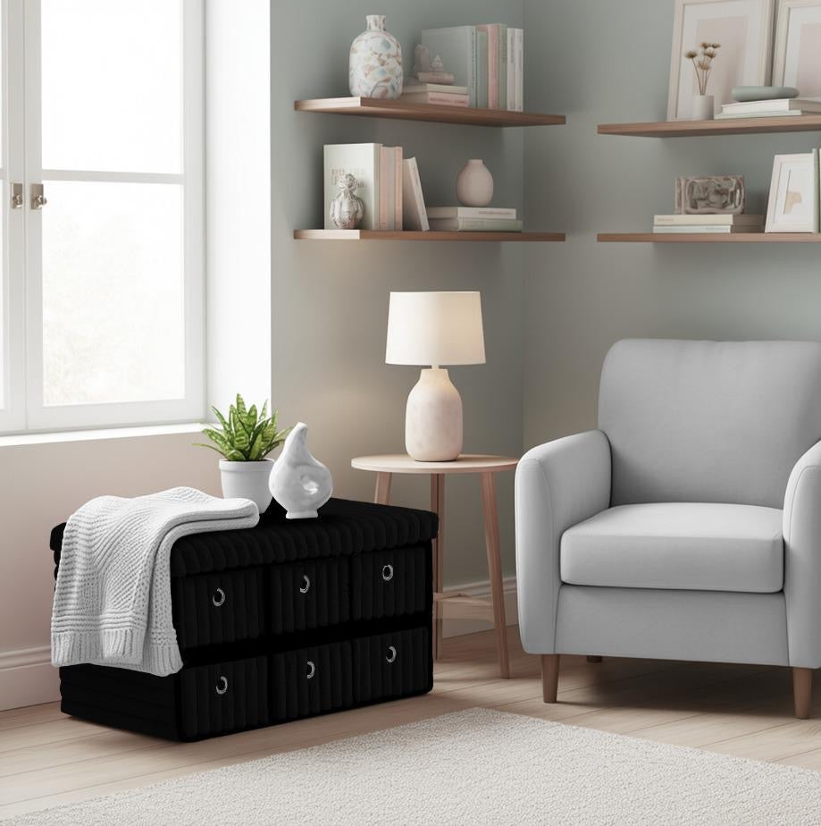 Gaveno Cavailia ribbed luxe 6 drawer ottoman chest